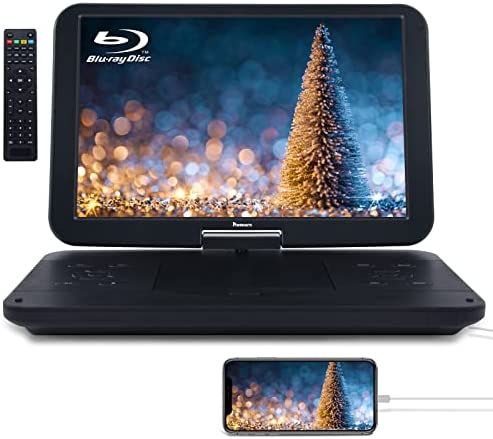 NAVISKAUTO Lecteur DVD Blu Ray Portable Voiture Grand Ecran 14 Pouce Supporte Disque blu-Ray Full HD 1080P, HDMI in, HDMI Output, Décodage de fichiers Audio Dolby, Lecture USB/SD/MMC, AV in AV Out Fiche Technique et Prix au Maroc