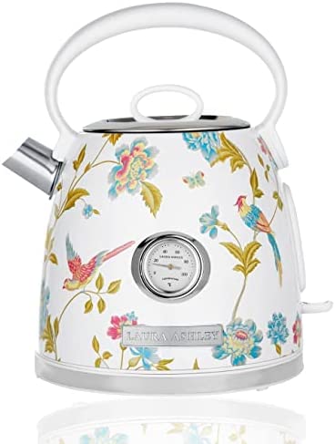 Laura Ashley Cordless Bouilloire Electrique Temperature Reglable 1.7 liter by VQ. Bouilloire 3kW à haut Rendement énergétique Avec protection Contre L'ébullition à sec et Filtre Calcaire-Elveden White Fiche Technique et Prix au Maroc