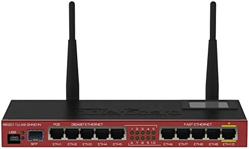 MikroTik RB2011UIAS-2HND-IN routeur sans Fil Gigabit Ethernet Monobande (2,4 GHz) Noir, Bordeaux Fiche Technique et Prix au Maroc