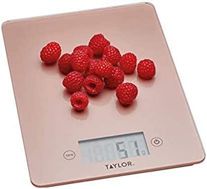 Taylor Pro Balances de Cuisine Numériques avec Design Ultra Fin, Compactes Standard Professionnel, Fonction Tare avec Précision, Or Rose et verre, 5 kg / 11 lbs de Capacité Fiche Technique et Prix au Maroc