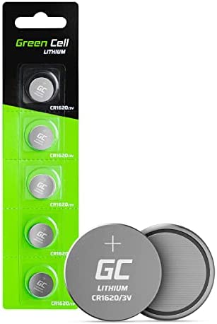 Piles Bouton au Lithium Green Cell CR1620 3V (1620 / CR1620 / CR 1620), conçue pour Une Utilisation dans Les Porte-clés, balances et dispositifs Portables et médicaux, etc. Pack de 5 Fiche Technique et Prix au Maroc
