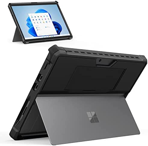 MoKo Étui Compatible avec Microsoft Surface Pro 8 13 Pouces Touchscreen 2021, Coque de Protection Robuste Tout-en-Un avec Dragonne, Étui Tablette Compatible avec Clavier Type Cover, Noir Fiche Technique et Prix au Maroc