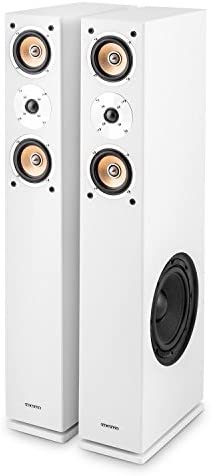 auna Linie 501 FS WH - Enceinte Tour, 140 Watts RMS, Subwoofer de 20cm (8"), Conception Bass Reflex, Bornes avec Contacts plaqués Or, Châssis en Bois Faible résonance, Blanc Fiche Technique et Prix au Maroc