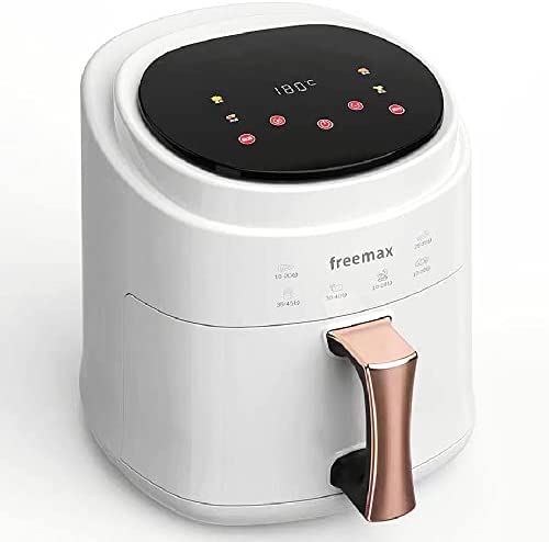 Friteuse freemax 8L Max, friteuse avec écran tactile numérique LED, 7 programmes, préchauffage et isolation, mode de synchronisation prédéfini, Manuel de recette, sans huile, 1400w (blanc) Fiche Technique et Prix au Maroc