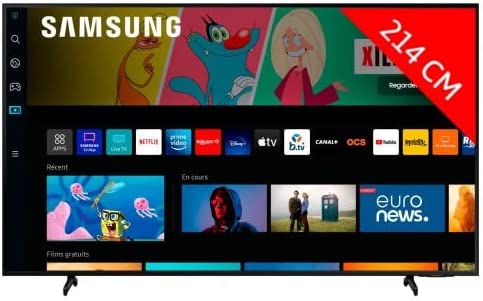 Samsung TV LED 4K 214 cm UE85BU8005K 2022 Fiche Technique et Prix au Maroc