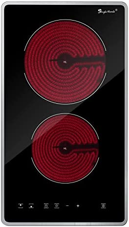 Plaque Vitrocéramique 2 feux,Plaque de Cuisson en vitrocéramique 2 foyers Encastrable,Domino Table de Cuisson Électrique avec Arrêt automatique,Minuterie,Sécurité enfant,Commandes tactiles,3000W Noir Fiche Technique et Prix au Maroc