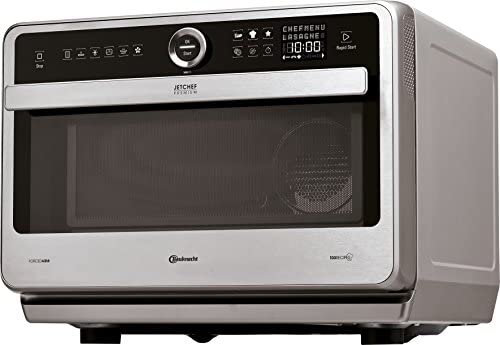Bauknecht Jet Chef MW 179 IN Micro-Ondes Multifonction 5 en 1 en Acier Inoxydable, 1000 W, 33 L d'espace de Cuisson, Air Chaud 1500 Watt, Gril à quartz 1200 W, Fusion, Fonction de décongélation rapide Fiche Technique et Prix au Maroc