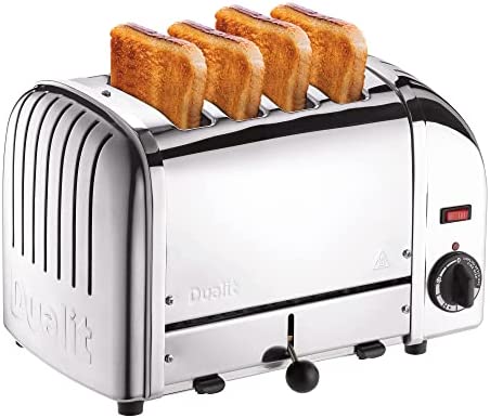 Dualit Toaster Grille Pain 4 Tranches Classic Vario - Grille Pain Inox Fabriqué au Royaume-Uni - Éléments ProHeat® Exclusifs - Fentes Individuelles, Décongélation, Minuterie Mécanique – Chromé Fiche Technique et Prix au Maroc