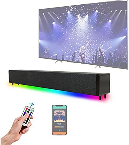 Barre de son pour téléviseur, barre de son BT avec lumières LED, petite barre de son avec batterie 2000mAh pour haut-parleurs de télévision, PC, théâtre, jeux, prise en charge RCA/AUX/USB/TF Fiche Technique et Prix au Maroc