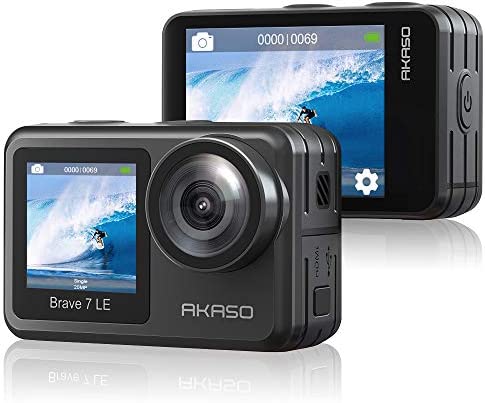 AKASO Caméra Sport 4K 30fps - IPX 7 Etanche 40M Deux Écrans Tactile 20MP Caméra d‘Action, EIS 2.0 Grand Angle Zoom avec Télécommande et 2 Batteries 1350mAh - Brave 7 Le Fiche Technique et Prix au Maroc