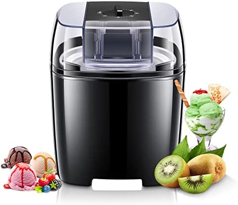 ZAWS Machine à glaçons électrique, 1,5 l, fait de la glace aux fruits, du yaourt congelé et des sorbets en 15 à 30 minutes, noir, (IceCreamMaker) Fiche Technique et Prix au Maroc