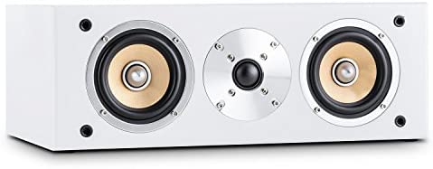 Auna Linie 501 CS - Enceinte Centrale Passive de 60W RMS pour Utilisation Home cinéma, HiFi - châssis fermé en Bois, 2 Voies, 2 x woofer 4", Tweeter 1", revetement Haut-Parleur Amovible - Blanc Fiche Technique et Prix au Maroc