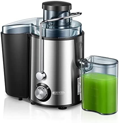 Juilist Centrifugeuse Extracteur de Jus, 600W 2 Réglages de Vitesse en Acier Inox Centrifugeuse de Fruits et Legumes, 65MM Large Bouche Extracteur de jus à, Design Anti-goutte & Sans BPA, Recette Fiche Technique et Prix au Maroc