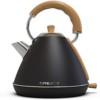 CREATE / KETTLE RETRO L / Bouilloire électrique 1.7L Noir / Système de filtrage anti-calcaire et anti-particules Fiche Technique et Prix au Maroc