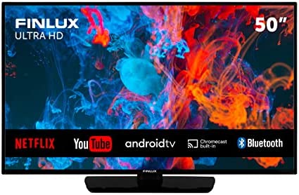 Finlux FL5035UHD - 50 Pouces (127 cm) 4K Ultra HD Télévision - Android Smart TV avec Netflix, Youtube, Prime, Bluetooth - 4X HDMI, 2X USB Fiche Technique et Prix au Maroc