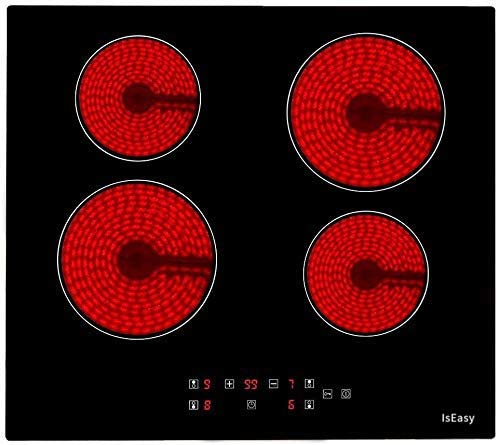 Plaque de Cuisson en Vitrocéramique 6000W Encastrable Table de cuisson Vitrocéramique 4 foyers verre Table de cuisson Capteur Contrôles Tactiles Plaque vitrocéramique 4 Feux cuisson électrique Fiche Technique et Prix au Maroc