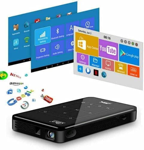 Mini vidéoprojecteur Pico projecteur HD de Poche | pour Divertissement Pièce Sombre | idée Cadeau Noel | Non Compatible présentation | WiFi HDMI Airplay Eshare USB Micro SD Audio par Bluetooth Fiche Technique et Prix au Maroc