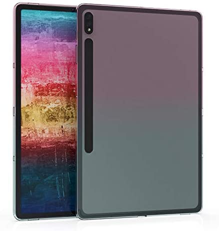 kwmobile Coque Compatible avec Samsung Galaxy Tab S8+ Plus/Galaxy Tab S7+ Plus - Coque Housse protectrice pour téléphone en Silicone Fuchsia-Bleu-Transparent Fiche Technique et Prix au Maroc