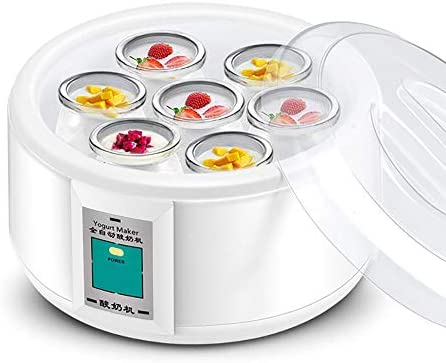 JWC Yaourtière de 1,5L avec 7 Pots, revêtement en Acier Inoxydable à Chauffage température constante, matériau qualité Alimentaire procédure entièrement Automatique, pour Le Bureau Magasin Domicile Fiche Technique et Prix au Maroc