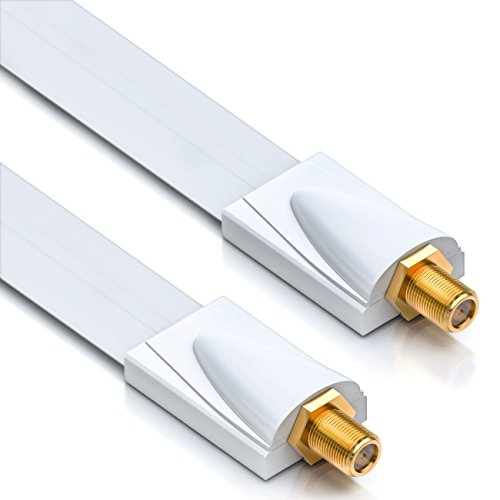 deleyCON 1x Plat Passe-Fenêtre SAT Câble 17cm Flexible & 26cm Longueur Blindé - Blanc Fiche Technique et Prix au Maroc