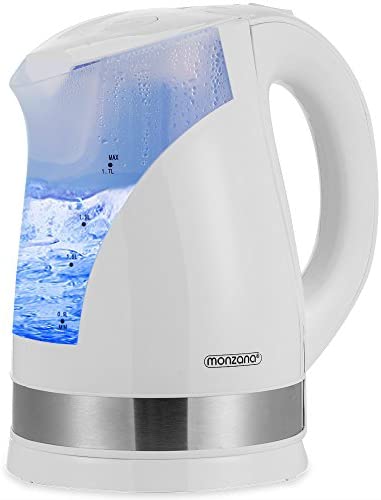 Deuba Bouilloire électrique sans Fil Blanc 1,7L avec éclairage intérieur LED 2200 Watt sans BPA Fiche Technique et Prix au Maroc