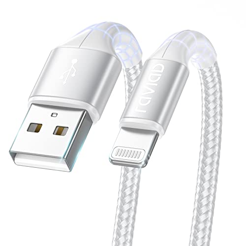 RAVIAD Câble iPhone Chargeur iPhone 2M, [Certifié MFi] Câble Lightning Nylon Tressé Ultra Résistant Charge Rapide pour iPhone 13 12 11 Pro Max Mini XS XR X 8 7 6 Plus 6s 6 SE 5 5s 5c - Argent Fiche Technique et Prix au Maroc