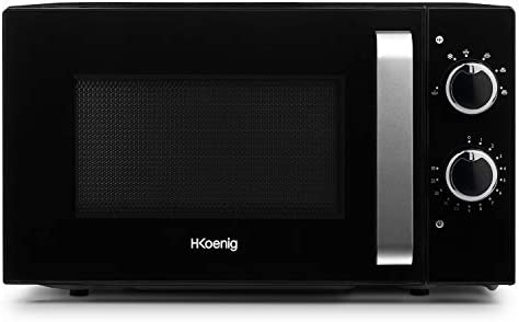 Micro-ondes Compact Design 20L VIO8 Noir H.Koenig Puissant 700W, Plateau tournant 24,5cm, Multifonction 5 niveaux de chauffe, fonction décongélation, Minuterie jusqu'à 30 min, Rapide, Plan de travail Fiche Technique et Prix au Maroc
