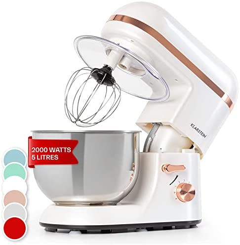 Klarstein Robot Patissier Multifonctions, Batteur sur Socle, Bol 5L, Robot Cuisine 2000W, Crochet à Pâte, Robot Multifonction, Petrin a Pain, Batteur Electrique Cuisine, Rotation Planétaire 6 Vitesses Fiche Technique et Prix au Maroc