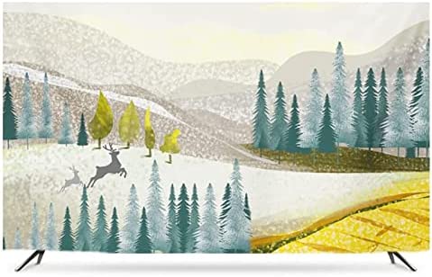 WMOENS Housse TV, Housse De Protection Contre La Poussière pour Écran TV/Ordinateur, Respirant, Tissu Satiné, Tissu De Protection D'écran TV Intérieur 28'' À 86'' (Color : A, Size : 80in/187 * 110cm) Fiche Technique et Prix au Maroc