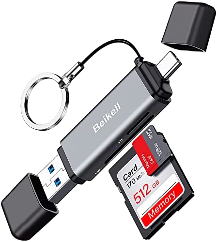 Lecteur de Carte SD/Micro SD, Beikell USB C Lecteur de Carte Mémoire OTG USB 3.0 Adaptateur Carte SD Micro SD USB C Card Reader en Aluminium pour SD/MMC/Micro SD/TF/SDXC/SDHC/Micro SDHC/Micro SDXC Fiche Technique et Prix au Maroc