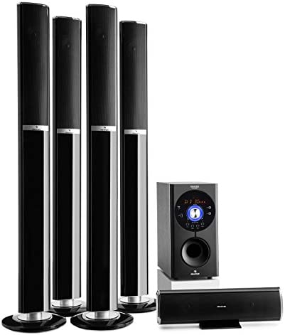 auna Areal Surround Home Cinéma 5.1 Système de sonorisation Home Cinéma Système de haut-parleurs 5.1 avec 145 W RMS, caisson de basses 16,5 cm (6,5") Bass-Reflex Bluetooth, noir Fiche Technique et Prix au Maroc