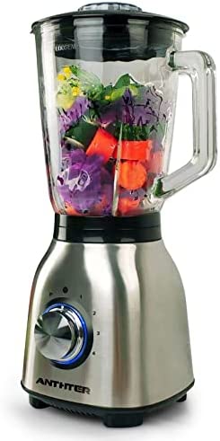 Anther 220V Blender Électrique,Puissance 1000 Watts, Mixeur à Smoothie en Acier Inoxydable, 6 Lames en Inox,Pot de Verre de 50oz Fiche Technique et Prix au Maroc