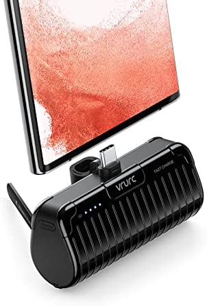 VRURC Mini Batterie Externe USB C 5000mAh PD 20W Charge Rapide Petite Power Bank avec Support,Ultra compacte Chargeur Portable pour Samsung Huawei LG, USB C Phones Fiche Technique et Prix au Maroc