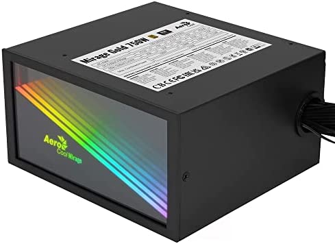 Aerocool MIRAGEGOLD750, Alimentation pour PC 750W, RGB Infinity Mirror, 80Plus Gold, Condensateurs Japonais Fiche Technique et Prix au Maroc