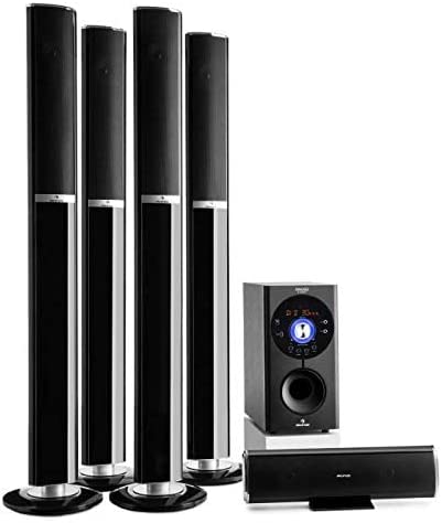 AUNA Areal 652 - Système Son Surround 5.1, Home cinéma, Puissance RMS : 5 x 15 W(Satellites), 70 W(subwoofer), USB, SD, Sleep-Timer, Bluetooth - Noir Fiche Technique et Prix au Maroc