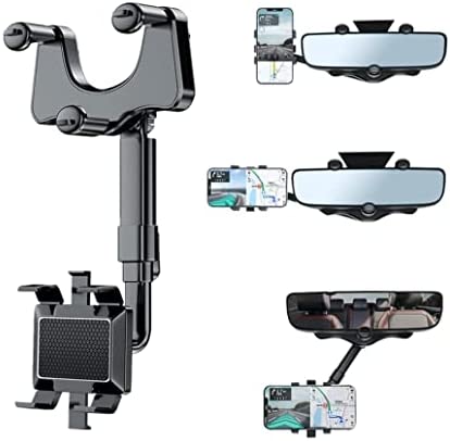 DMJWAN Support pour téléphone pour Voiture, Support Porte-Supports Supports Supports de Miroir rétroviseur pour Voiture pour téléphone Portable Smartphone, Adapté pour Smartphone de 3 à 7 Pouces Fiche Technique et Prix au Maroc
