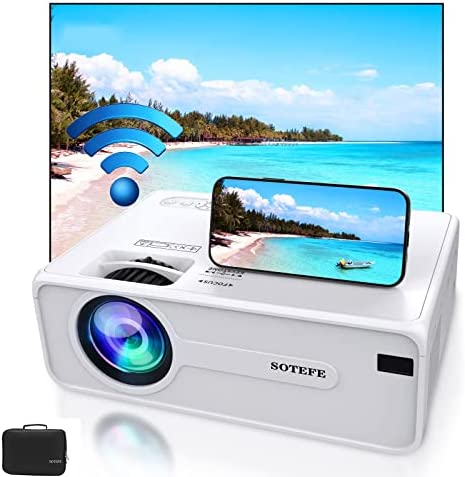 SOTEFE® Mini Vidéoprojecteur-Mini Projecteur Portable 4000 Lumens 1080P Full HD Rétroprojecteur Compatible avec iPhone/Samsung/Hauwei Smartphone, TV Stick,Fire Stick,PS5, HDMI, PC, Carte TF Fiche Technique et Prix au Maroc