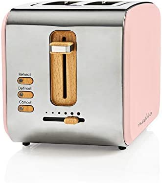Nedis Grille pain | Série Soft Touch | 2 Emplacements | Thermostat réglable: 6 | Fonction de dégivrage | Gris/Rose Fiche Technique et Prix au Maroc