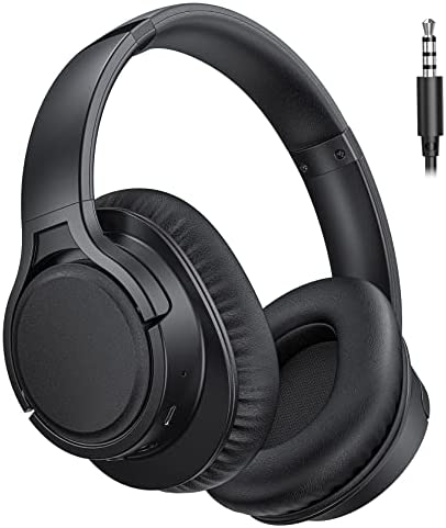Casque sans Fil, Casque sans Fil sur l'oreille avec Microphones à réduction de Bruit, sans Fil 5.0, Son immersif, 25 Heures de Lecture, Casque Filaire pour TV/PC/téléphone/Sports/Travail Fiche Technique et Prix au Maroc