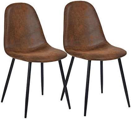 Homy Casa Chaises de Salle à Manger Ensemble de 2 Chaises de Cuisine à Siège et à Dossier Moelleux avec Pieds en Métal Massif pour Salon Chambre Suede Brown Fiche Technique et Prix au Maroc