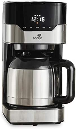 Senya SYBF-CM009 cafetière électrique programmable Smart Coffee avec pichet isotherme Inox 1.2L et sélecteur d’arômes et boutons tactiles 800W Fiche Technique et Prix au Maroc