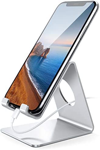 Lamicall Support Téléphone, Dock Téléphone - Support Téléphone Bureau pour iPhone 14 Pro Max Plus, 13/12/11 Pro Max, Mini XS Max XR X 8 7 6, Huawei, Samsung S10 S9 S8, d'autres Smartphones - Argenté Fiche Technique et Prix au Maroc