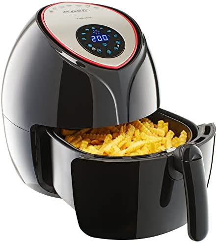Friteuse sans huile 9en1 Friteuse électrique 6,5 L 1850W noir Température réglable Livre de recettes Fiche Technique et Prix au Maroc