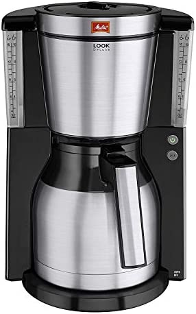 Melitta Cafetière à Filtre avec Verseuse Isotherme, Sélecteur d’Arôme, Look Therm DeLuxe, Noir/Acier Brossé, 1011-14 Fiche Technique et Prix au Maroc