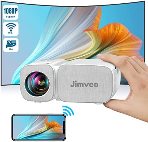 Videoprojecteur, Jimveo Mini Projecteur Portable, 8000L Retroprojecteur WiFi Full HD 1080P Supporté, Video Projecteur Home Cinéma pour Smartphone, Compatible avec HDMI/USB/AV Fiche Technique et Prix au Maroc