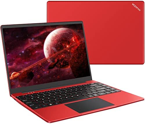 PC Portable 14" Windows 10 Intel 128Go SSD Soutien Extension 1TB 6Go Ordinateur Portable léger WOZIFAN FHD 1080 2.4G+5G WiFi HDMI inclut Souris sans Fil & AZERTY Clavier Couverture-Rouge Fiche Technique et Prix au Maroc