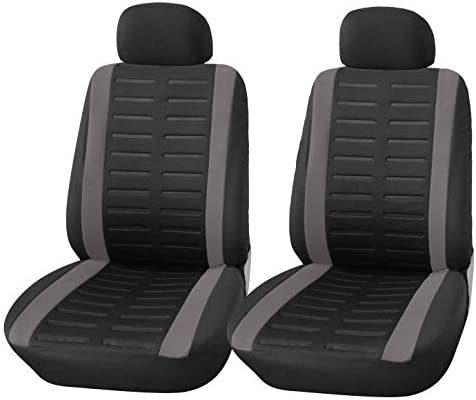 upgrade4cars Housses de Siège de Voiture Avant Universelle Noir Gris | Housse de Sieges Auto Universel pour Conducteur et Passager | Accessoires Interieur Gadget Fiche Technique et Prix au Maroc