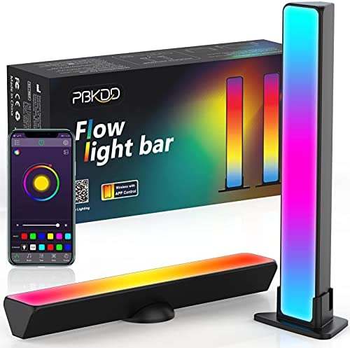 PBKDD 2 Smart Led Lampe Lumière D'ambiance Avec 20 Effets D'éclairage Et 8 Modes De Rythme Musical Lampe De Jeu Smart Lampe Bureau Contrôlées Par APP Pour TV PC Fiche Technique et Prix au Maroc
