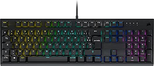 Corsair K60 RGB PRO Clavier mécanique gaming (Switchs mécanique CHERRY MX Low Profile SPEED: Lisse et Rapide, Châssis en Aluminium durable, Rétroéclairage à LED RGB par touche) AZERTY, Noir Fiche Technique et Prix au Maroc