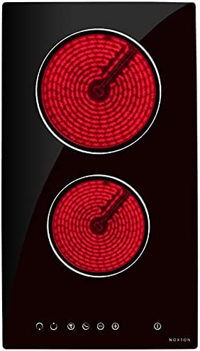 NOXTON Vitrocéramique Table de Cuisson, 2 Foyers Built-in 30cm de Cuisson électrique Plaque de Cuisson en Verre Noir Avec le Contrôle Tactile Senior de Capteur avec fil dur Fiche Technique et Prix au Maroc